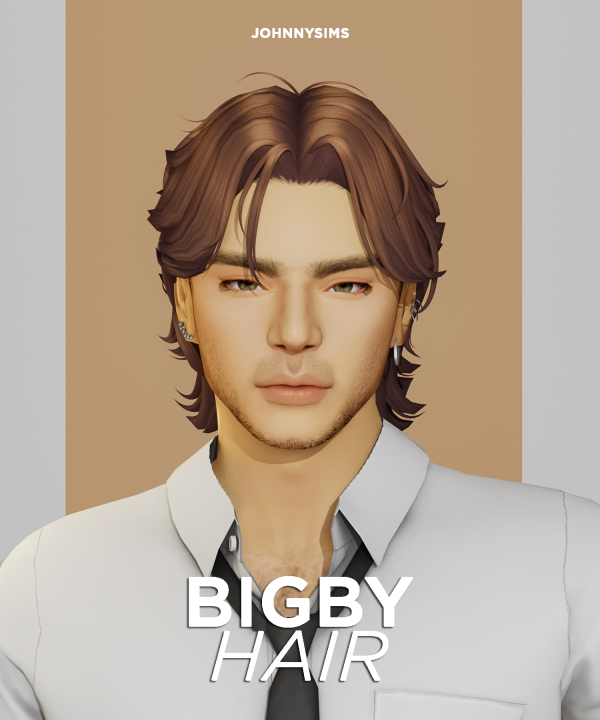 Maxis Match Bigby Hair by simsfinds - The Sims 4 Custom Content