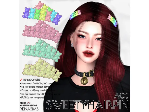 Alpha Reina_TS4_Sweety hairpin(ACC) by Reina Sims4 - The Sims 4 Custom Content