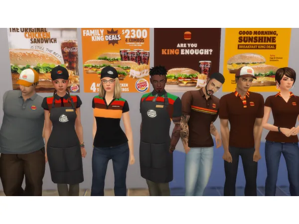 Maxis Match Burger King Uniform Cap by depressedsimmer - The Sims 4 Custom Content