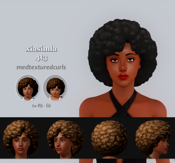 4t3 Med Textured Curls Afro by simsfinds - The Sims 3 Custom Content