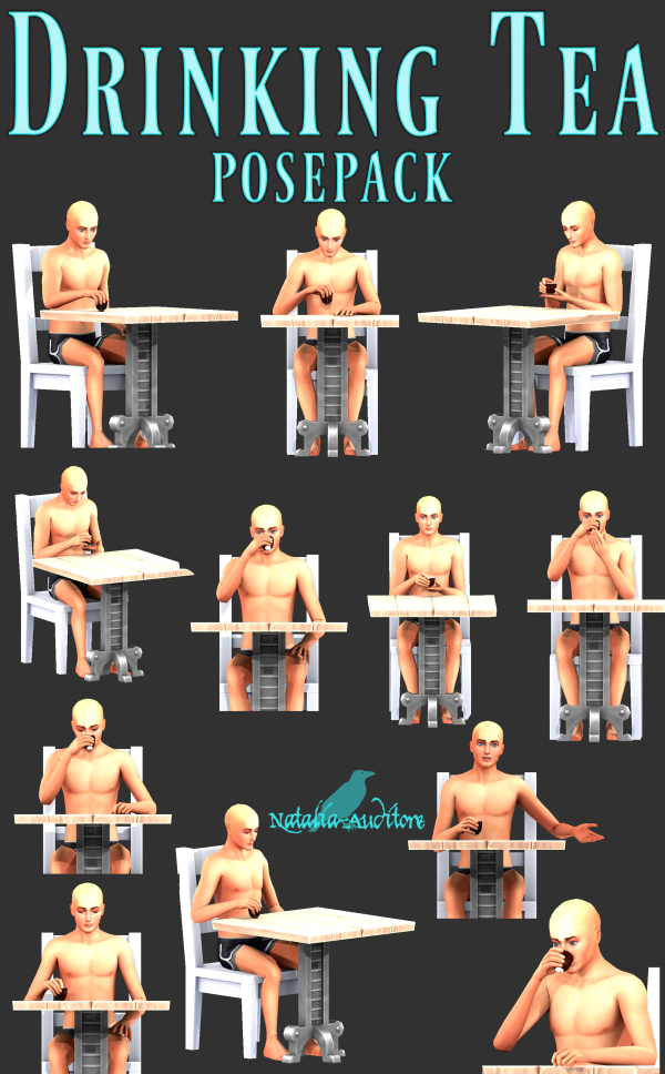 Mix Drinking Tea alone version Auditore by simsfinds - The Sims 4 Custom Content