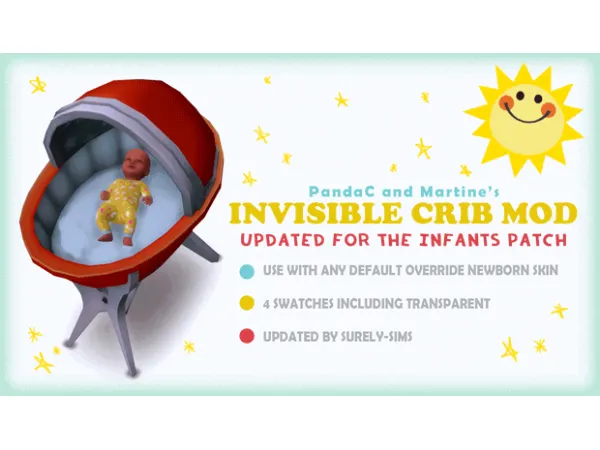 Maxis Match Martine's Invisible Crib Updated for the Infants Patch - The Sims 4 Custom Content