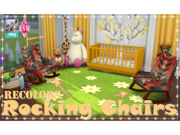 Maxis Match Rocking Chairs Recolors by Annett's Sims 4 Welt ASW - The Sims 4 Custom Content