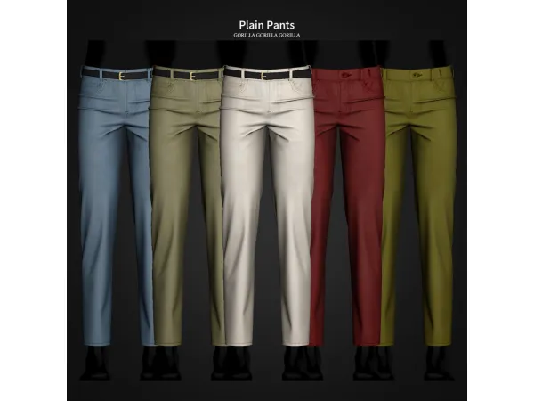 Alpha Plain Pants by Gorilla Gorilla Gorilla - The Sims 4 Custom Content