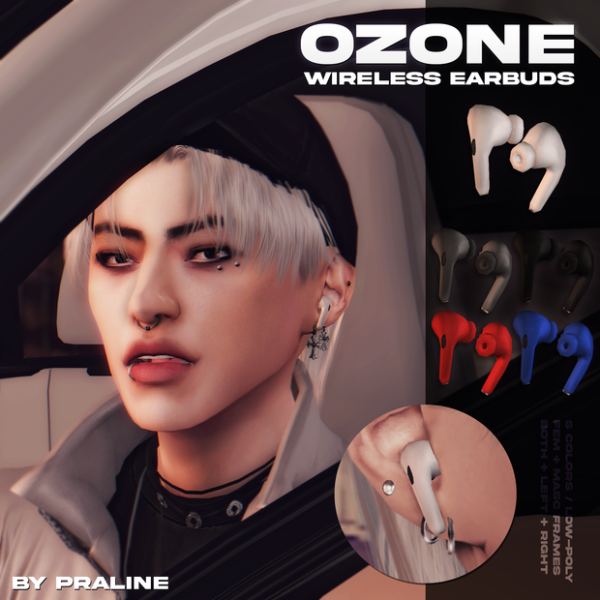 Alpha OZONE Wireless Earbuds by simsfinds - The Sims 4 Custom Content