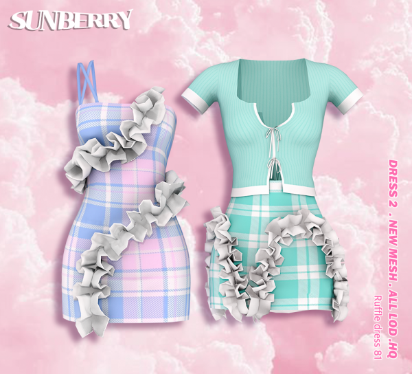 Alpha [SUNBERRY]DE GIFT SET Ruffle dress 81 (Early access) by simsfinds - The Sims 4 Custom Content