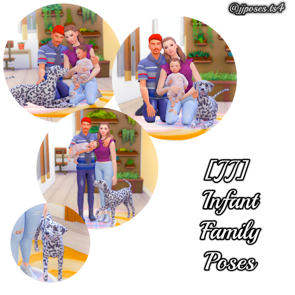 Mix [JJ] Infant Family Poses by simsfinds - The Sims 4 Custom Content
