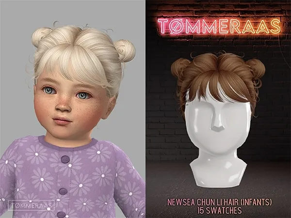 Alpha TØMMERAAS Chun Li Hair Newsea Infant Conversion (42) by tommeraas - The Sims 4 Custom Content