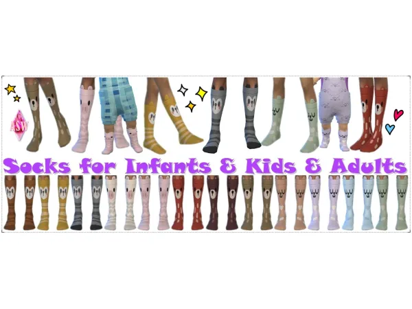 Maxis Match Socks for Infants Kids Adults by Annett's Sims 4 Welt ASW - The Sims 4 Custom Content
