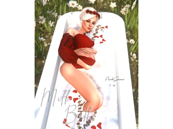 Mix Milk Bath 10 single pregnancy poses - The Sims 4 Custom Content