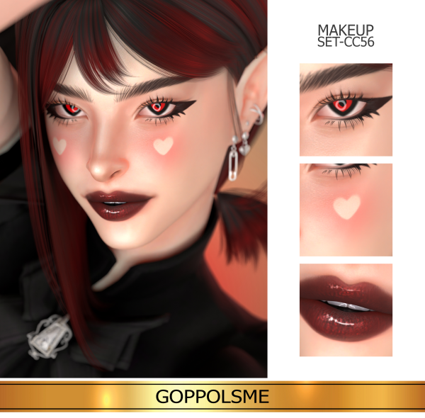 Alpha GPME GOLD MAKEUP SET CC56 by simsfinds - The Sims 4 Custom Content