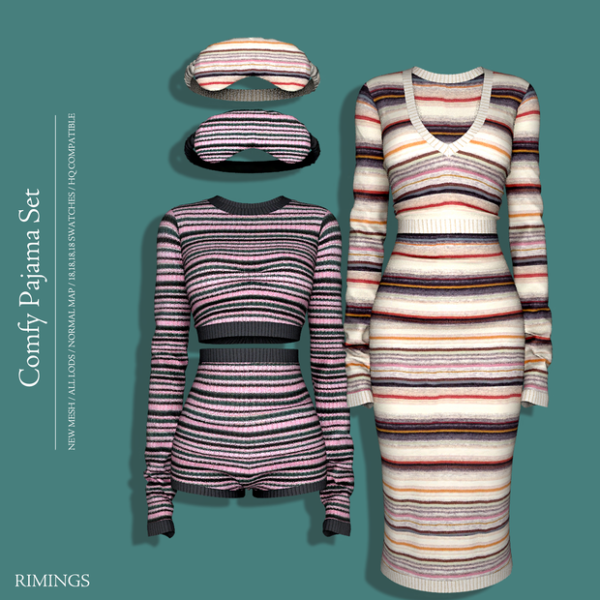 Alpha [RIMINGS] Comfy Pajama Set by simsfinds - The Sims 4 Custom Content