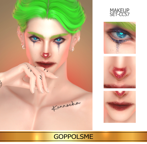 Alpha GPME GOLD MAKEUP SET CC57 by simsfinds - The Sims 4 Custom Content