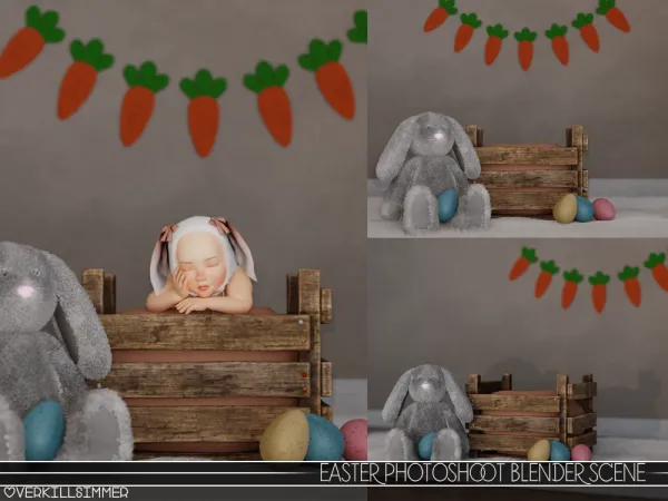 Alpha Easter photoshoot blender scene by overkillsimmer - The Sims 4 Custom Content