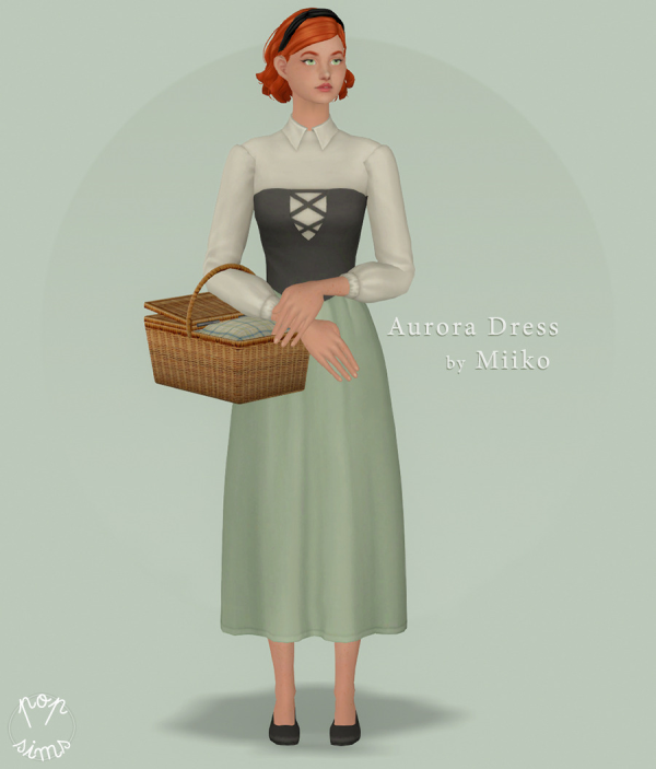4t2 miikoccc Aurora Dress by simsfinds - The Sims 2 Custom Content