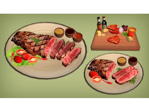 3 Stage Doneness Steaks Food for - The Sims 2 Custom Content