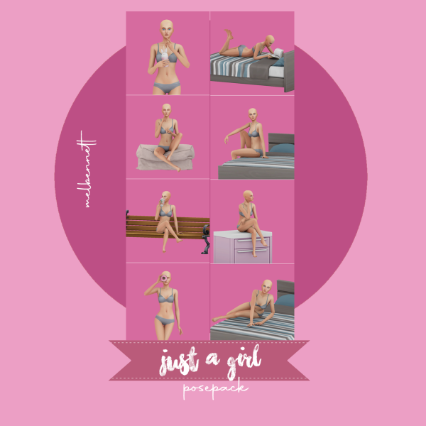 Mix Just A Girl Posepack by melbennett - The Sims 4 Custom Content