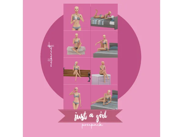 Mix Just A Girl Posepack - The Sims 4 Custom Content