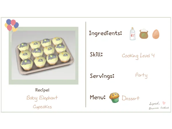 Maxis Match Baby Elephant Cupcakes by Littlbowbub - The Sims 4 Custom Content