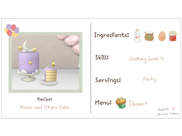 Maxis Match Moon and Stars Cake by Littlbowbub - The Sims 4 Custom Content