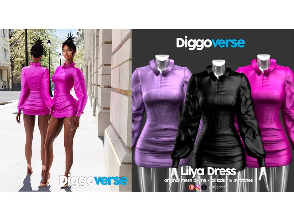 Alpha Lilya Dress - The Sims 4 Custom Content