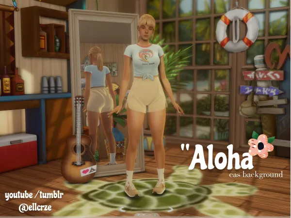 Maxis Match ellcrze aloha room - The Sims 4 Custom Content