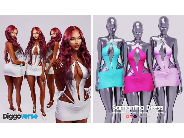 Alpha DIGGOverse SAMANTHA DRESS - The Sims 4 Custom Content