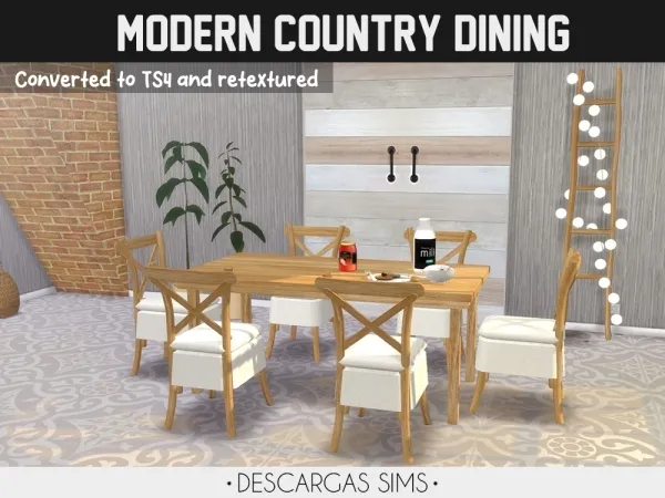 Alpha Modern Country Dining - The Sims 4 Custom Content