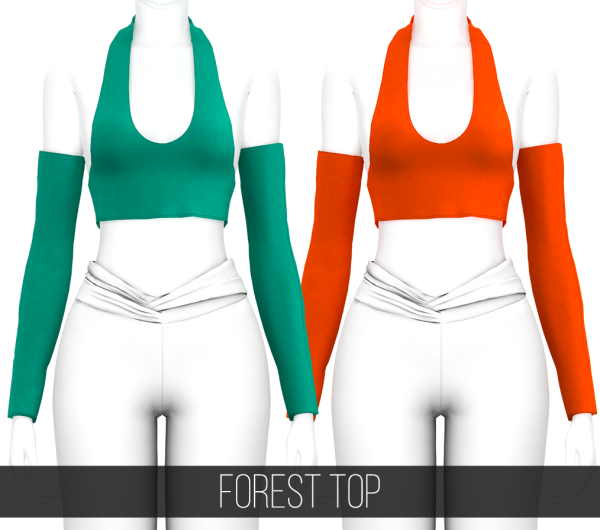 Alpha FOREST TOP by fifthscreations - The Sims 4 Custom Content
