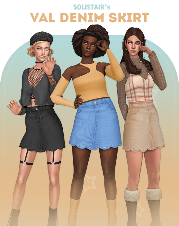 Maxis Match Val Denim Skirt by simsfinds - The Sims 4 Custom Content