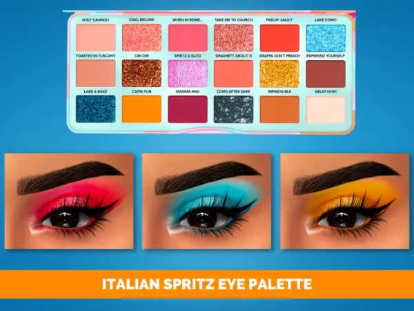 Mix ITALIAN SPRITZ EYE PALETTE - The Sims 4 Custom Content
