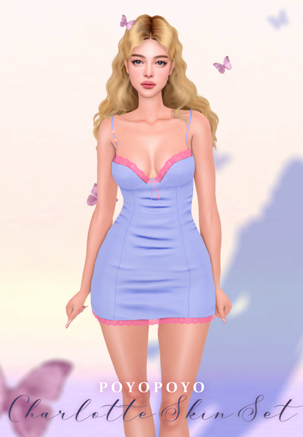 Alpha [PREVIEW] Charlotte Skin Set LIPS N27 HIGHLIGHTER N3 BLUSH N7 by simsfinds - The Sims 4 Custom Content