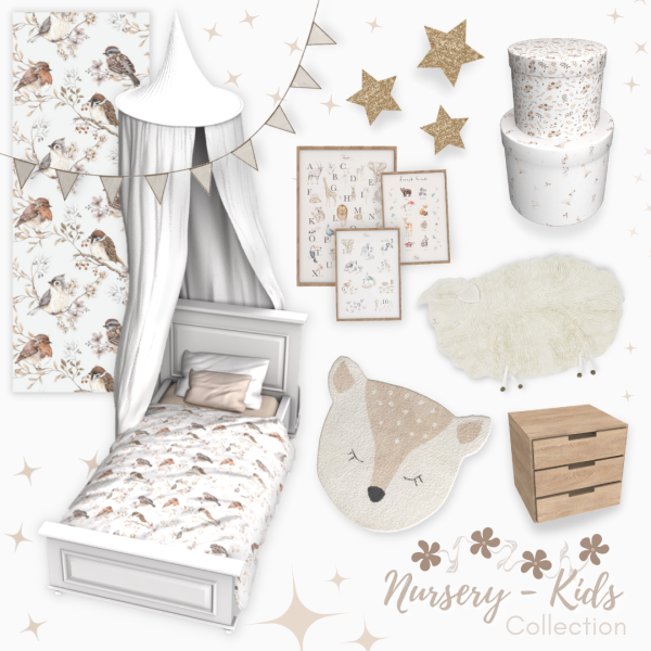 Alpha THE NURSERY COLLECTION by simsfinds - The Sims 4 Custom Content