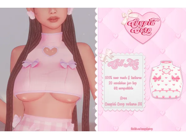 Alpha cuupid corp Call Me Top - The Sims 4 Custom Content