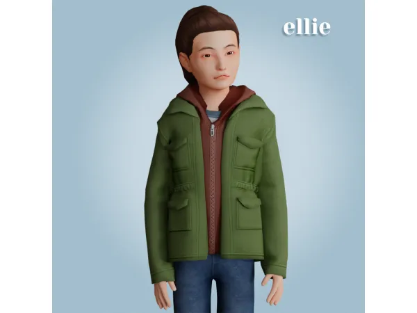 Alpha Ellie jacket by amelylina - The Sims 4 Custom Content