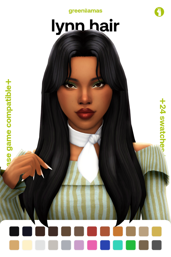 Maxis Match lynn hair greenllamas by simsfinds - The Sims 4 Custom Content