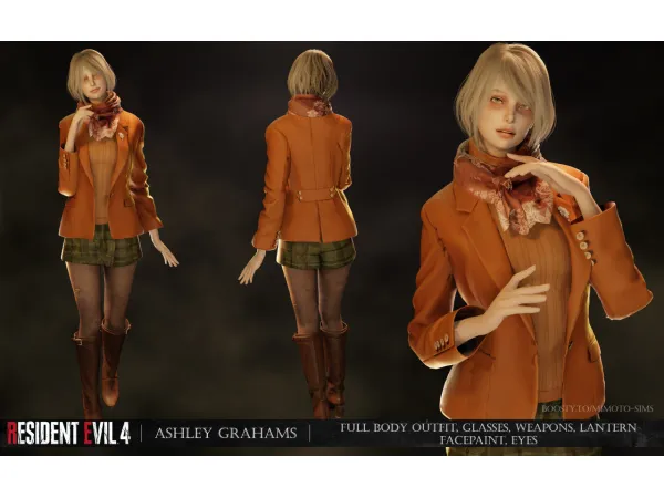Alpha Resident Evil 4 Remake Ashley Graham Set - The Sims 4 Custom Content