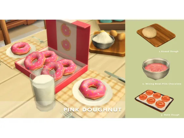 Maxis Match March 2023 Recipe_Pink Doughnut by ONI - The Sims 4 Custom Content