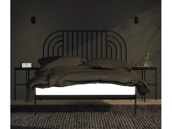 Anyday Swirl Metal Double Bed & Newgate Wideboy Alarm Clock