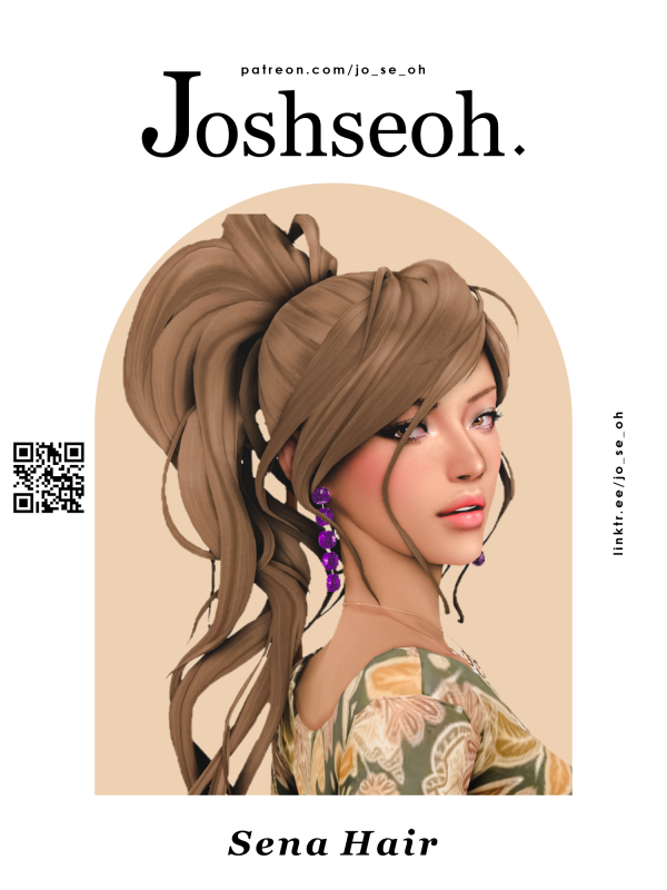 Maxis Match Sena Hair (jo_se_oh joshseoh) by simsfinds - The Sims 4 Custom Content