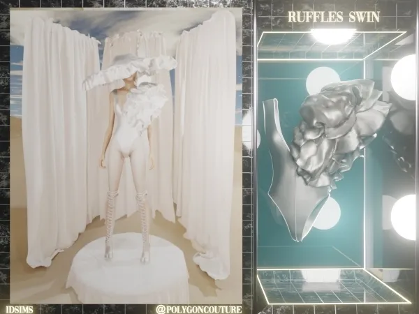Alpha Ruffles Swinsuit - The Sims 4 Custom Content