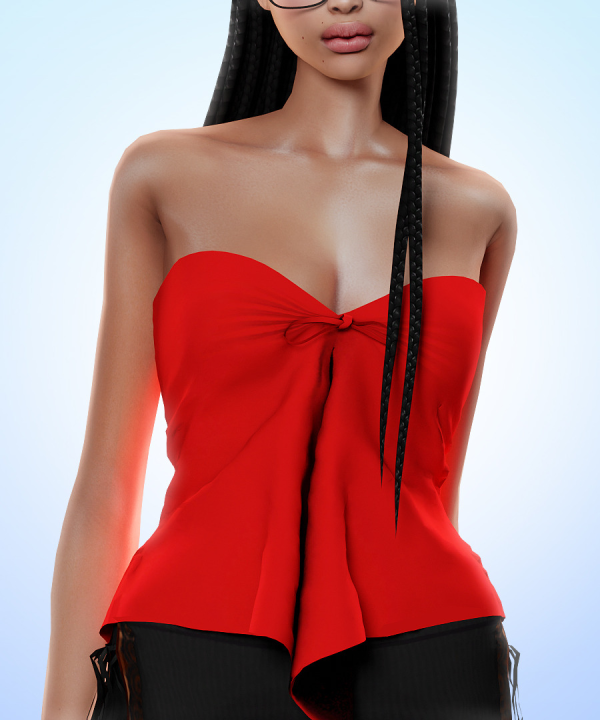 Alpha [TINA SIMS] Strapless Flutter Top by simsfinds - The Sims 4 Custom Content