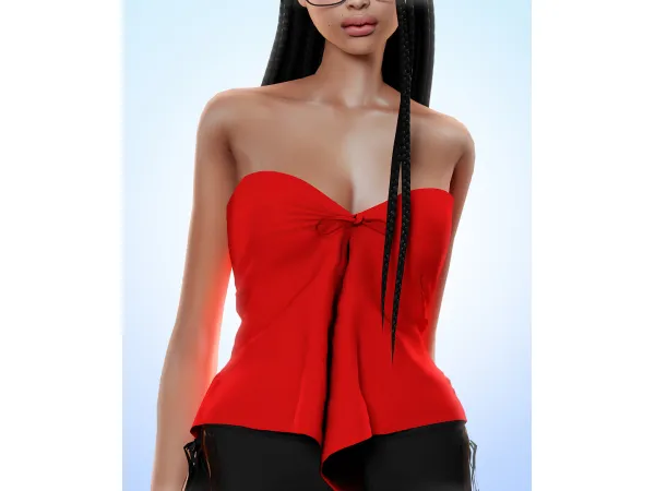 Alpha [TINA SIMS] Strapless Flutter Top - The Sims 4 Custom Content