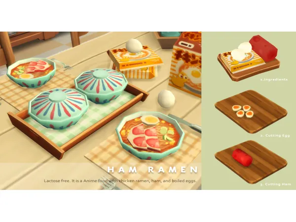 Maxis Match March 2023 Recipe_Ham Ramen by ONI - The Sims 4 Custom Content