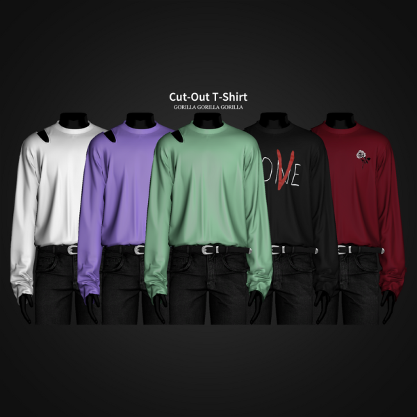 Alpha Cut Out T Shirt by simsfinds - The Sims 4 Custom Content
