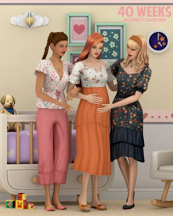 Maxis Match 40 Weeks (7items) by simsfinds - The Sims 4 Custom Content