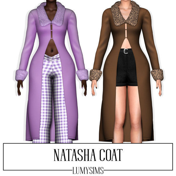 Alpha NATASHA COAT V1 by lumysims - The Sims 4 Custom Content