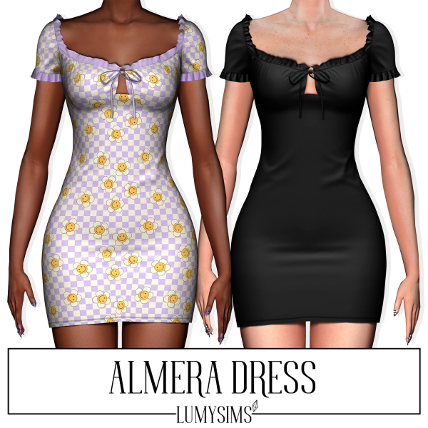 Alpha ALMERA DRESS by lumysims - The Sims 4 Custom Content