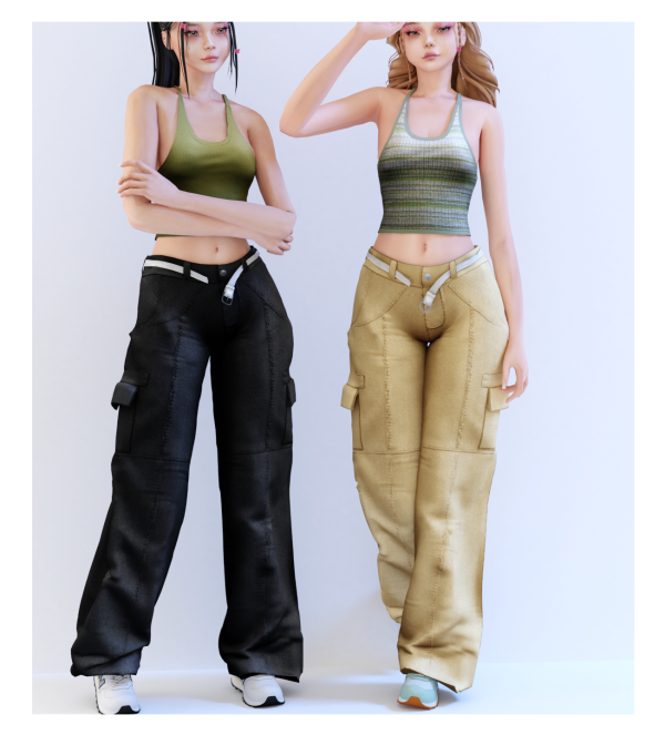 Alpha Fabianne top Parachute pants BABYETEARS by babyetears - The Sims 4 Custom Content