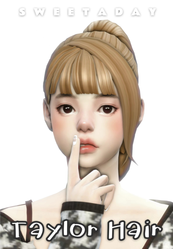 Maxis Match Taylor HairEarly Access February 12th 2023 by simsfinds - The Sims 4 Custom Content